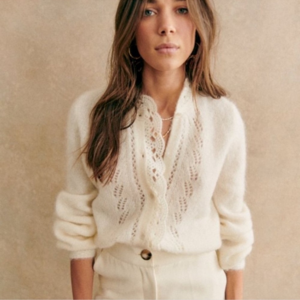 Sezane Angie Jumper in Ecru size XS